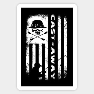 Cast Away Fishing Flag Sticker